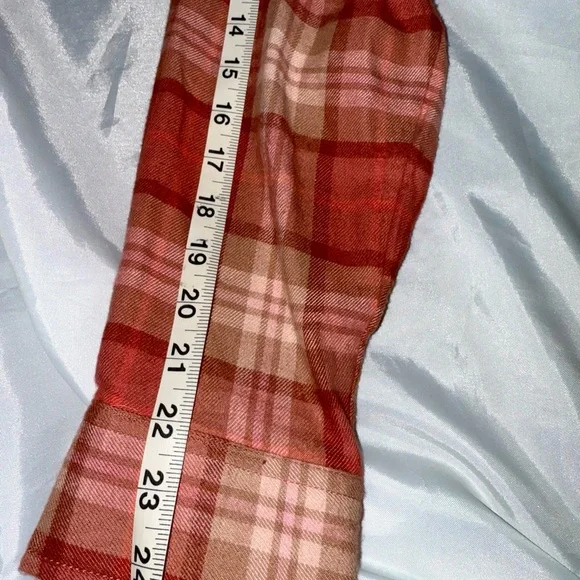 Urban Cowboy Flannel Shirt Rust/Peach Upcycled‎ Country Western Ladies - Picture 7 of 7